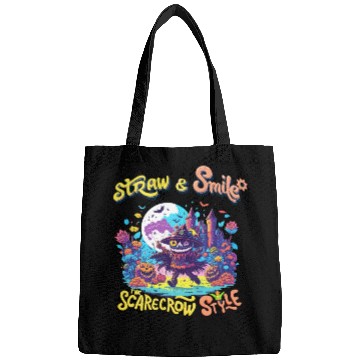 Discover Straw & Smile The Scarecrow Funny Cute Halloween Bags