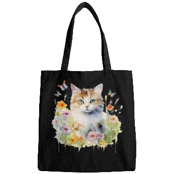 Discover CAT Watercolor Flowers Butterflies Bags
