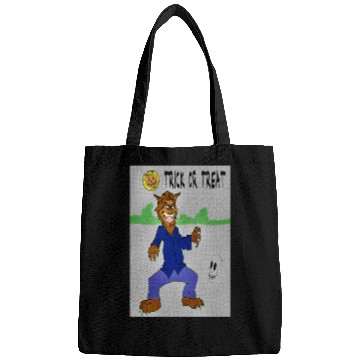Discover Weird Wolf Out for Halloween Bags