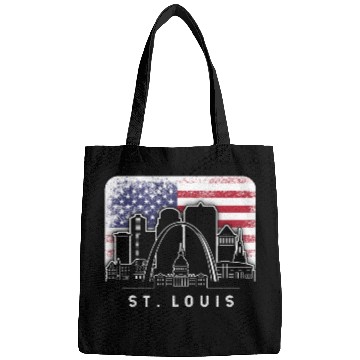 Discover St. Louis Missouri American Flag Vintage Bags