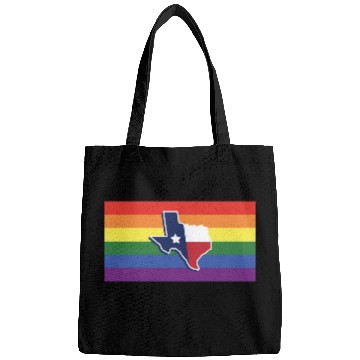 Discover Texas Map Pride Flag Design for proud LGBT+ Texan Bags