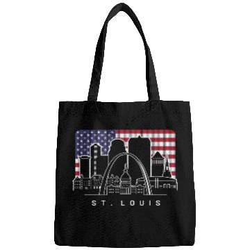 Discover St. Louis Missouri American Flag Bags