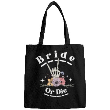 Discover Bride Or Die Skeleton Hand Gothic Bachelorette Bags