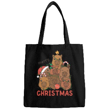 Discover Capybara Christmas Tree Merry Christmas Bags