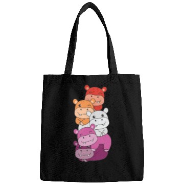 Discover Lesbian Flag Pride Lgbtq Cute Hippo Bags
