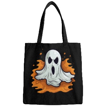 Discover Funny Halloween Pumpkin With Cute Ghost Bags