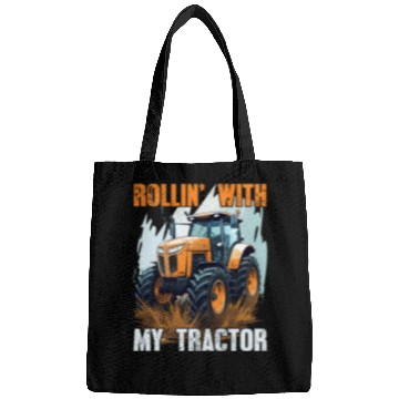 Discover Rollin' With My Tractor Farmer Gift Agriculture Bags