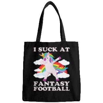 Discover I suck at fantasy football dabbing unicorn funny Bags