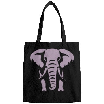 Discover Elephant Silhouette White Logo Bags