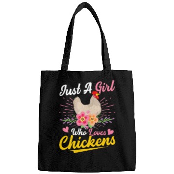 Discover Just A Girl Who Loves Chickens Hen Farmer Farming Bags