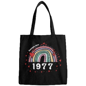 Discover Cute Rainbow Awesome 1977 - 46th Birthday w/ Bags