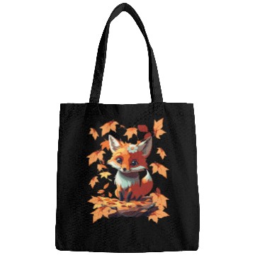 Discover Sweet cute fox in autumn Bags