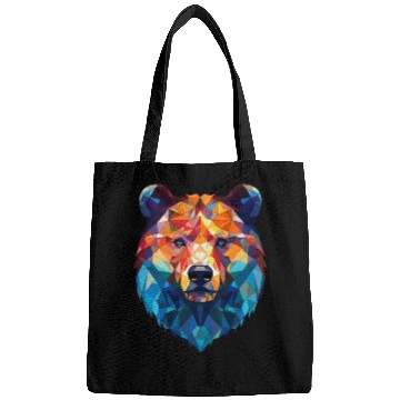 Discover Wild Psychedelic Bear Geometric Vibrant Bags