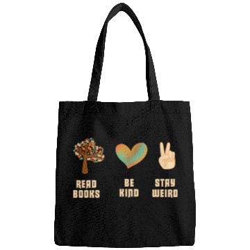 Discover Read Books Be Kind Stay Weird Reading Bags