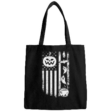 Discover Halloween US Flag Pumpkin Ghost Halloween Bags