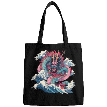 Discover Tokyo Asia 80s Japanese Retro Dragon Dragon Bags