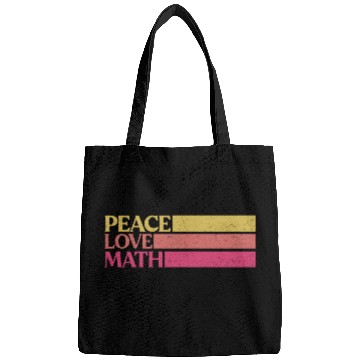 Discover Cute Math Teacher Peace Love Math Bags