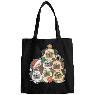 Discover Pug Christmas Tree Funny Animal Christmas Bags