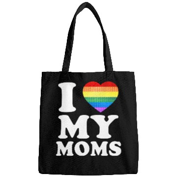 Discover I Love My Moms Rainbow Heart Gay Pride Lgbt Flag Bags