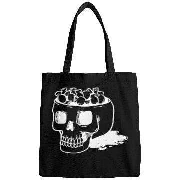 Discover human skull cut out head with candy Halloween Bags