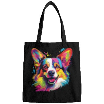 Discover Watercolor Colorful Corgi Bags
