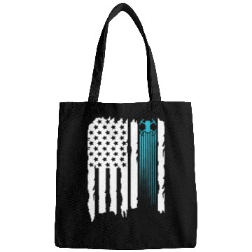 Discover drone us flag Bags
