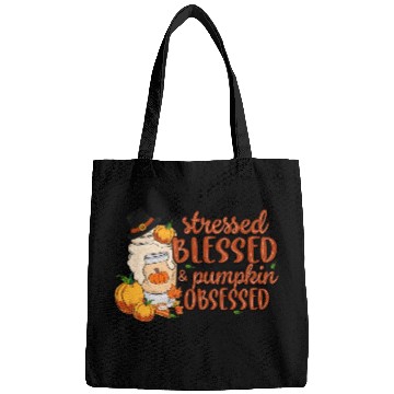 Discover Stressed Blessed And Pumpkin Obsessed Thanksgiving Bags