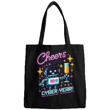 Discover Retro Robot New Year's Toast - Cyber Champagne Fun Bags