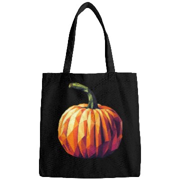 Discover Autumn Magic: Geometric Pumpkin in Polygon Art Bags
