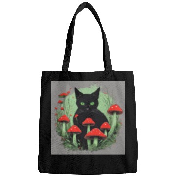 Discover Black Cat and Wild Red Mushrooms Bags
