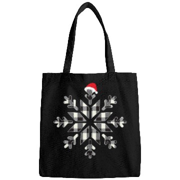 Discover White Black Christmas Buffalo Plaid Snowflakes Bags
