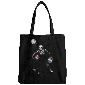 Discover Skeleton playing football Halloween Bags