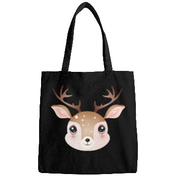 Discover cute deer head in sweet comic style Bags