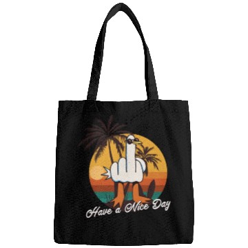 Discover Funny Seagull Middle Finger - Have a Nice Day Bags