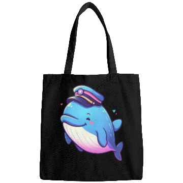 Discover Whale Sailor Cap Boat Captain Cap Boating Whale Bags