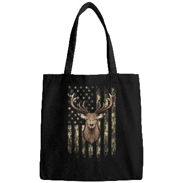 Discover Deer Whitetail Buck American Camo Us Flag Deer Bags
