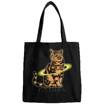 Discover CAT LOVER CATURN SATURN FUNNY Bags