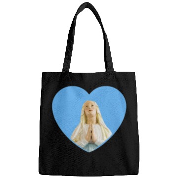 Discover Virgin Mother Mary Praying Blue Heart Bags