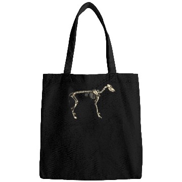 Discover happy halloween skeleton dog Bags