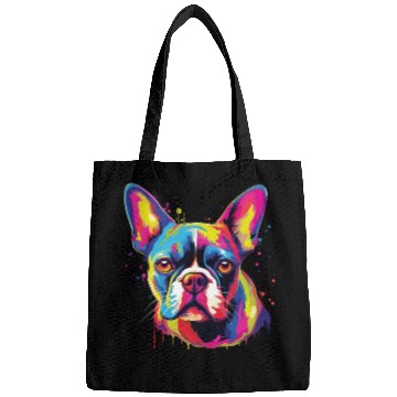 Discover Watercolor Colorful Boston Terrier Bags