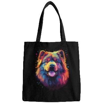 Discover Watercolor Colorful Chow Chow Bags