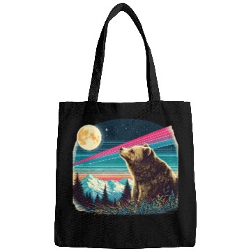 Discover Bear under the moonlight natural idyll Bags
