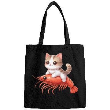 Discover Cat rides on shrimp Bags
