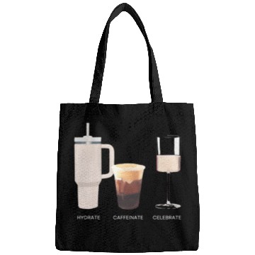 Discover Hydrate Caffeinate Celebrate Water Coffee Rose Bags