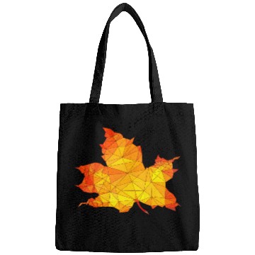 Discover Polygonal Autumn Maple Tree Leaf Poly Art Bags