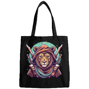 Discover Artistic lion ninja warrior Bags