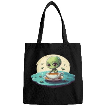 Discover green alien coffee coffee drinker Bags