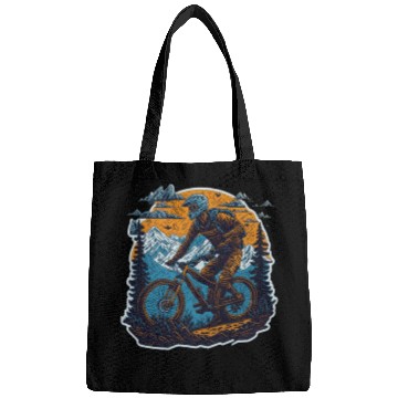 Discover Mountain Cycling poster Bags