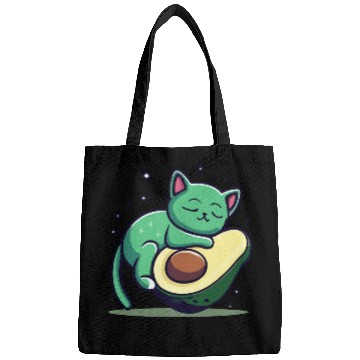 Discover Green Cat Sleeping On An Avocado Bags