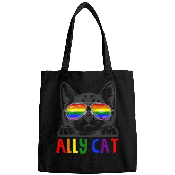 Discover Ally Cat LGBT Gay Rainbow Pride Flag Bags